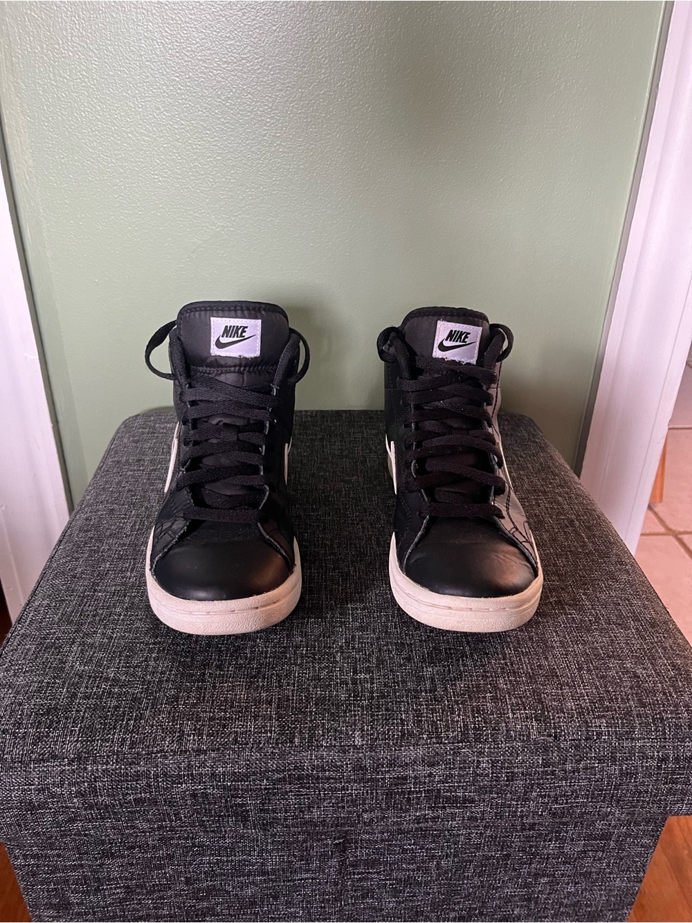 Nike Black and White High-Top Sneakers